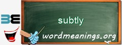 WordMeaning blackboard for subtly